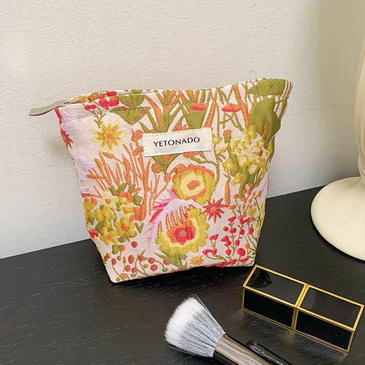 intage Floral Jacquard Makeup Clutch Bag Women  S5P647