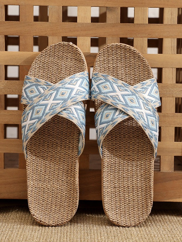 Breathable Anti-Slip Linen Slippers Women Summer N6C231