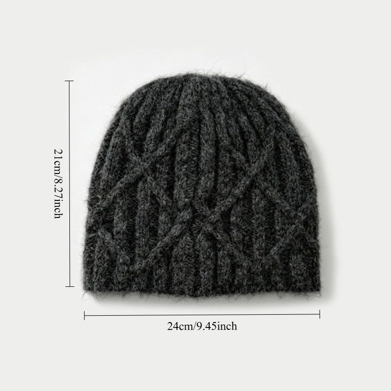 Women's Wool Blend Cable Knit Beanie N6J107