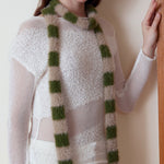 Load image into Gallery viewer, Furry Striped Skinny Knit Scarf Women Autumn N6H251