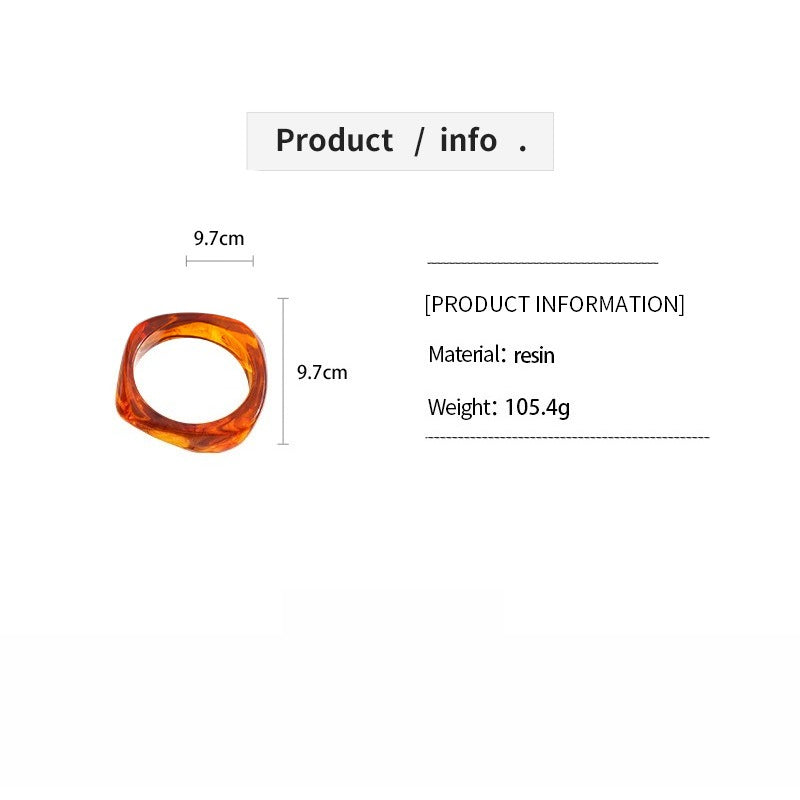 Resin Ombré Circle Geometric Bangle Set 3-Piece N6H076