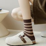 Load image into Gallery viewer, Color Block Striped Crew Socks Women One Size  N6H001