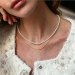 Load image into Gallery viewer, Double Layer Pearl Choker Necklace Women Fresh Elegant N6H159