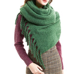 Load image into Gallery viewer, Womens Solid Color Boucle Chunky Fringe Scarf N6K251