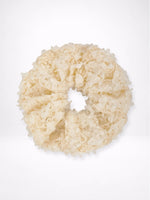 Load image into Gallery viewer, Floral Mesh Scrunchie  White Black  Women N6C014