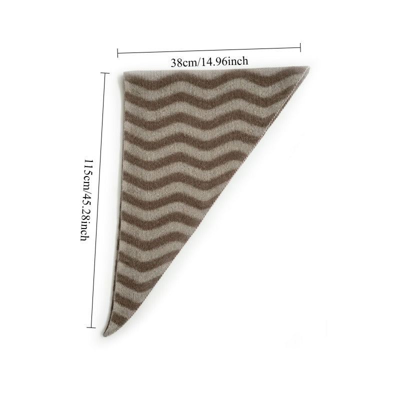 Womens Gradient Striped Wave Knit Triangle Scarf N6K234