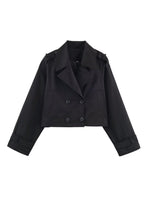Load image into Gallery viewer, Double-Breasted Lapel Short Trench Coat Women N6G164