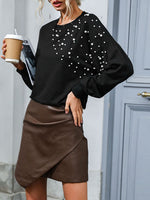 Load image into Gallery viewer, Beaded Set In Sweater Lightweight Black N5Z509
