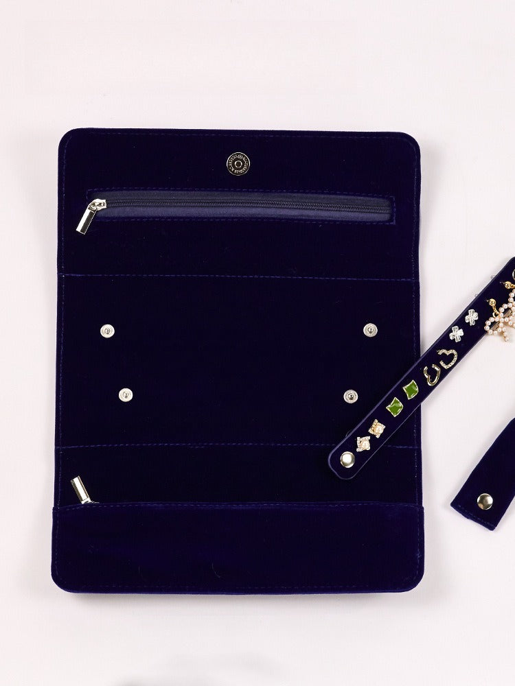 Travel Jewelry Organizer PVC Portable Blue N6C072