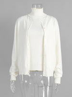 Load image into Gallery viewer, Knit Set High Neck Sleeveless Top Cardigan Two-Piece N6G134