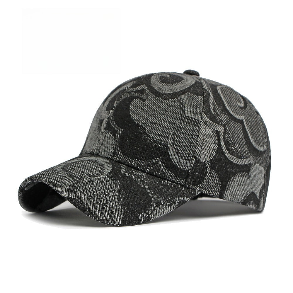 Denim Jacquard Hard Top Baseball Cap Washed Vintage N6G209