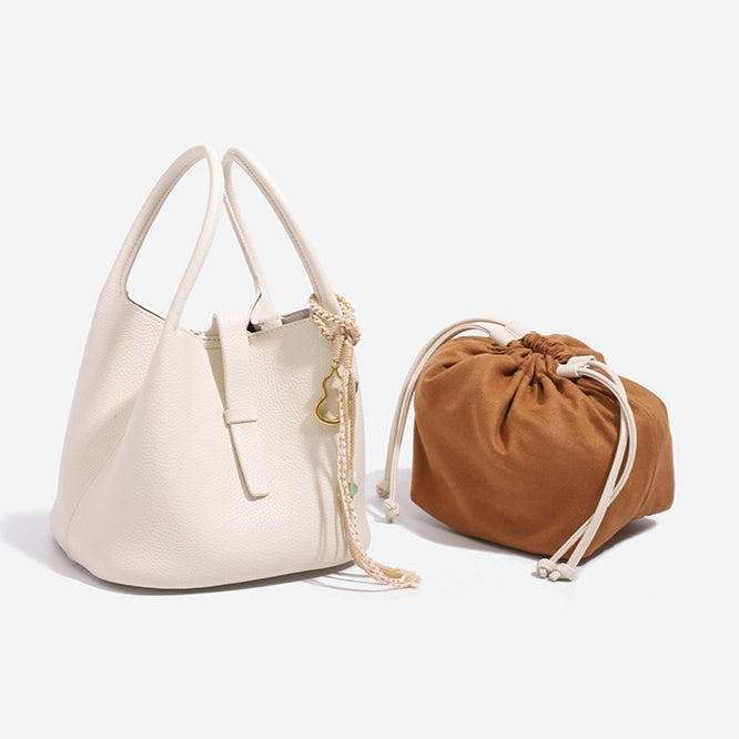 PU Bucket Bag Handheld Shoulder Crossbody Large N6F168