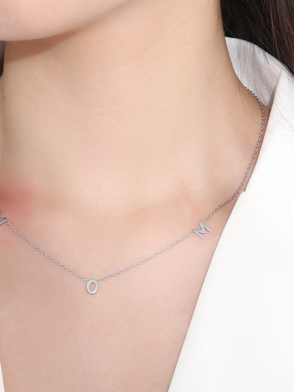 MOM Pendant Titanium Steel Necklace Women N6D539