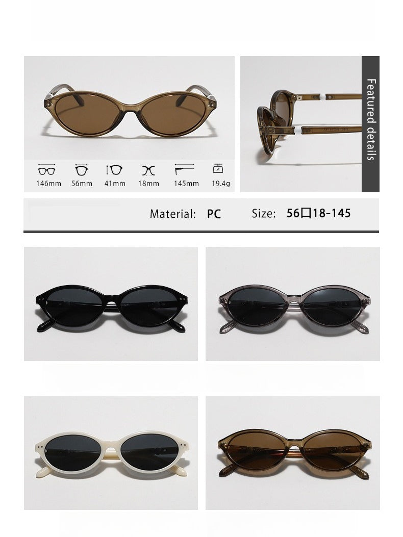 Cat Eye Oval Small Frame Sunglasses Women N6B217