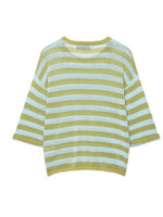 Load image into Gallery viewer, Casual Striped Knit Top Round Neck Cap Sleeve Women N6G149