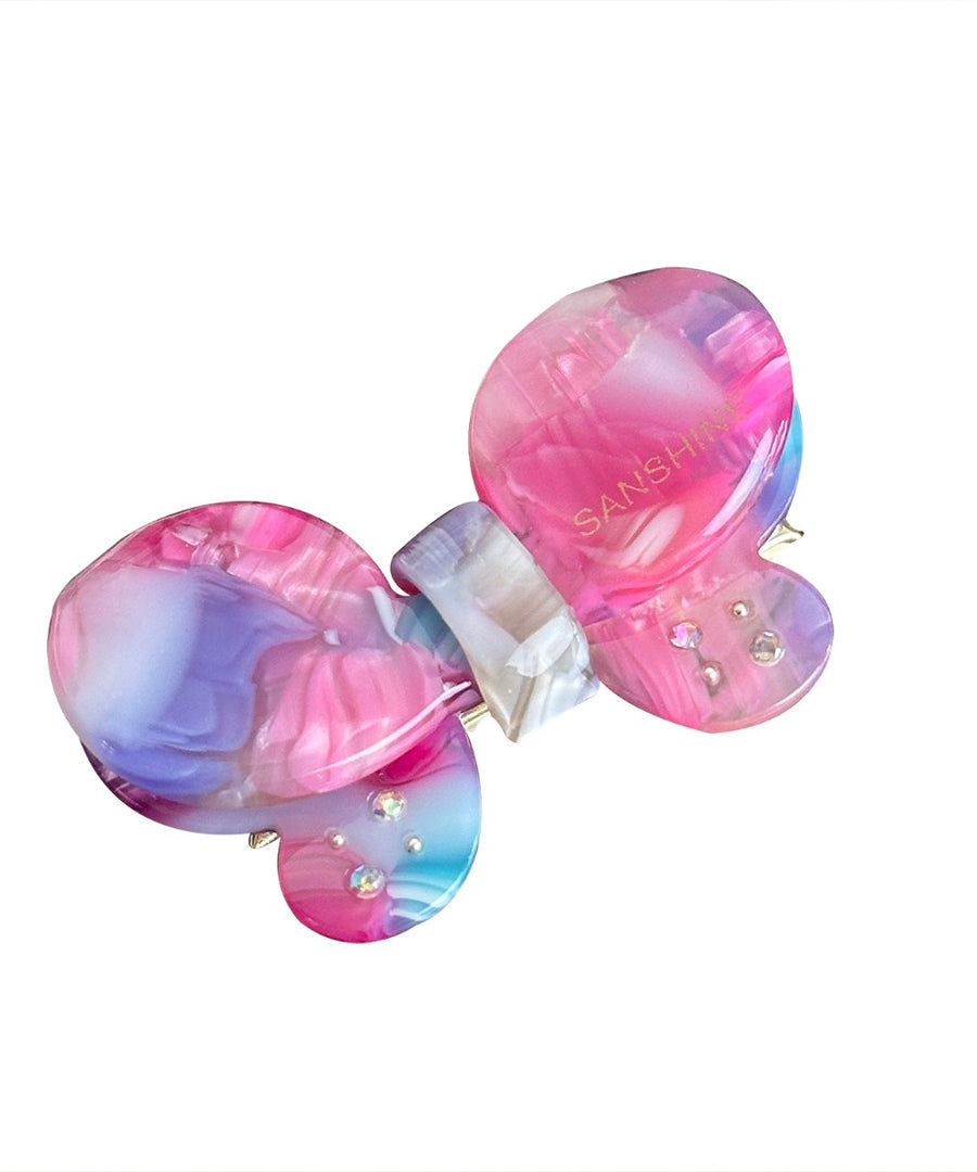 Butterfly Rhinestone Acetate Barrettes N6C355