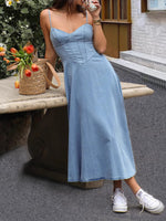 Load image into Gallery viewer, Distressed Maxi Dress V Neck Ruffle Lightweight N5Z154
