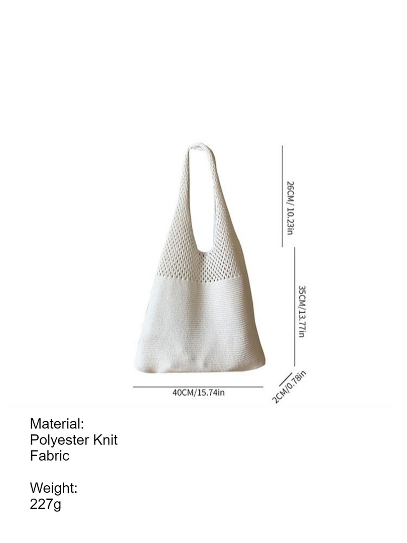 Retro Knit Large Capacity Tote Bag Women N6C057