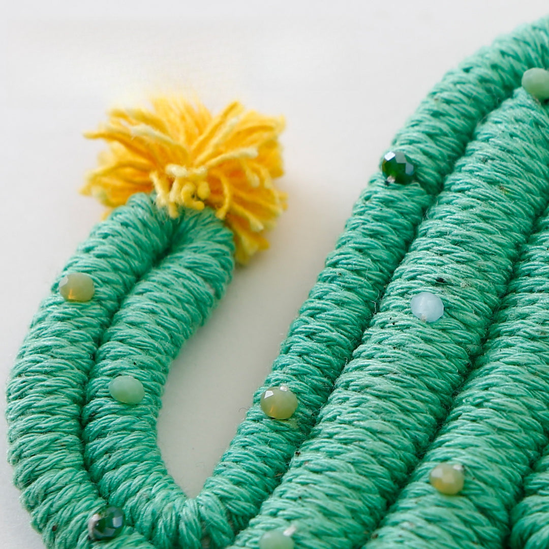 Cactus Charm Handmade Natural Stone Alloy Keychain N6G039