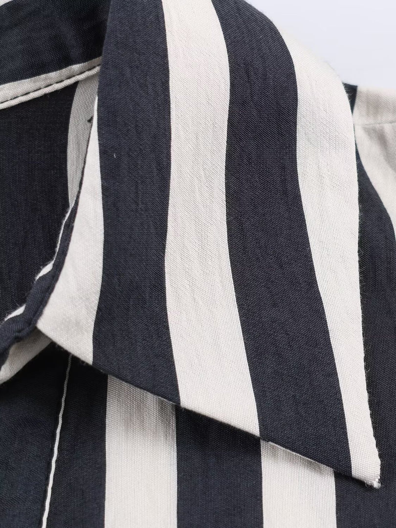 Relaxed Stripe Oversized Shirt Women N6C110