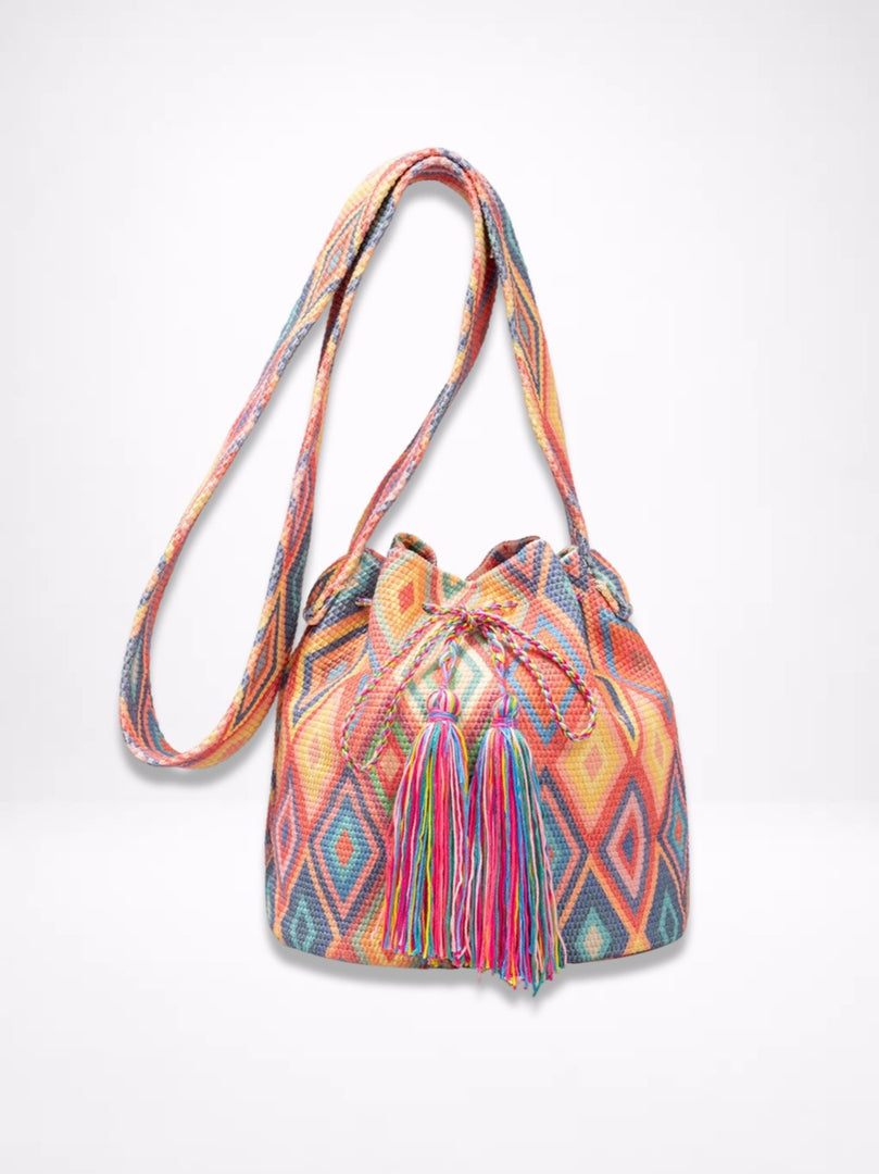 Bohemian Canvas Bucket Shoulder Bag Women N6C305