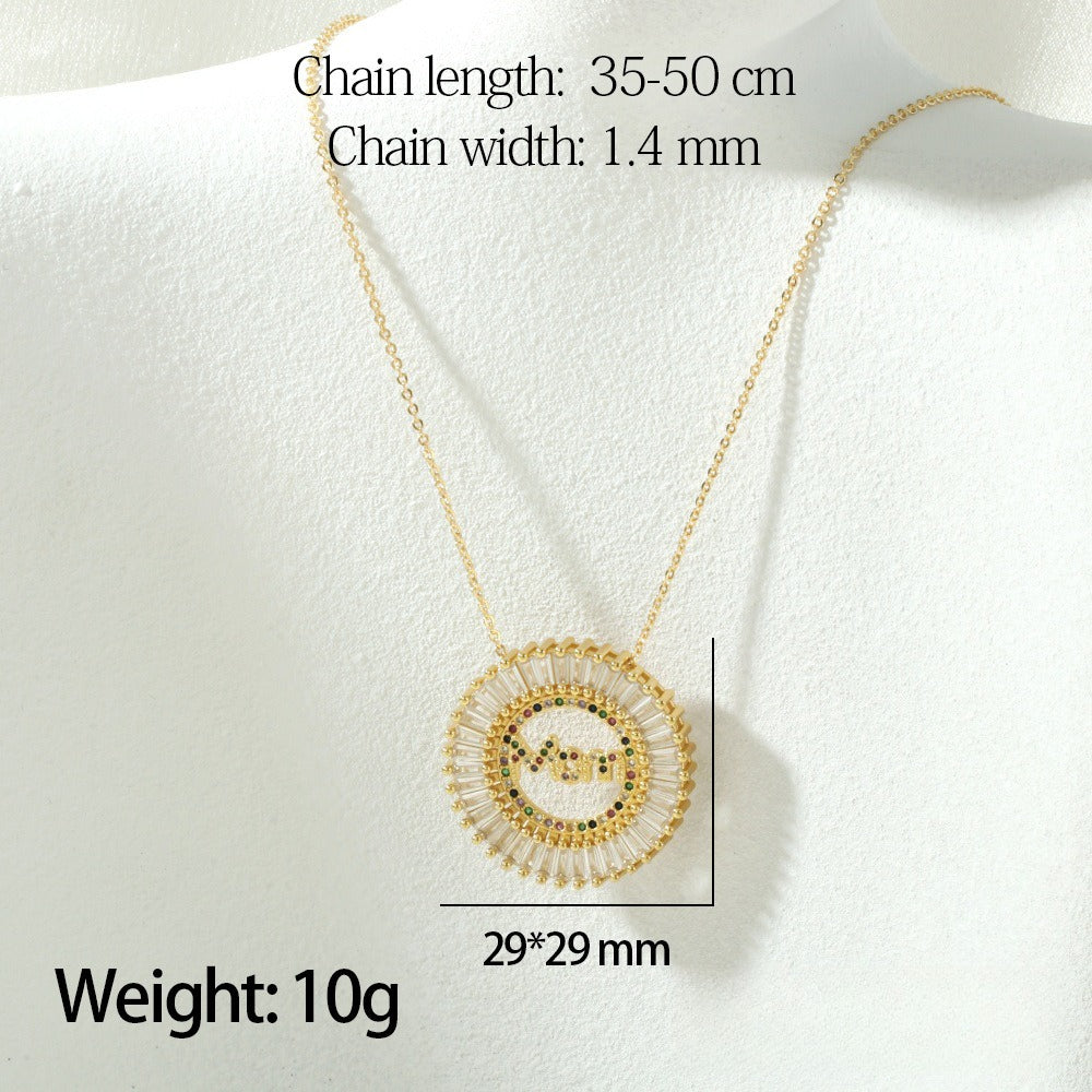 MOM Zircon Heart Pendant Necklace N6D522