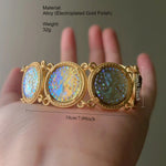 Load image into Gallery viewer, Mermaid Iridescent Disc Cuff Heavy-Duty Bangle N6F311