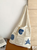 Load image into Gallery viewer, Knit Beach Bag Women Octopus Starfish N6C052