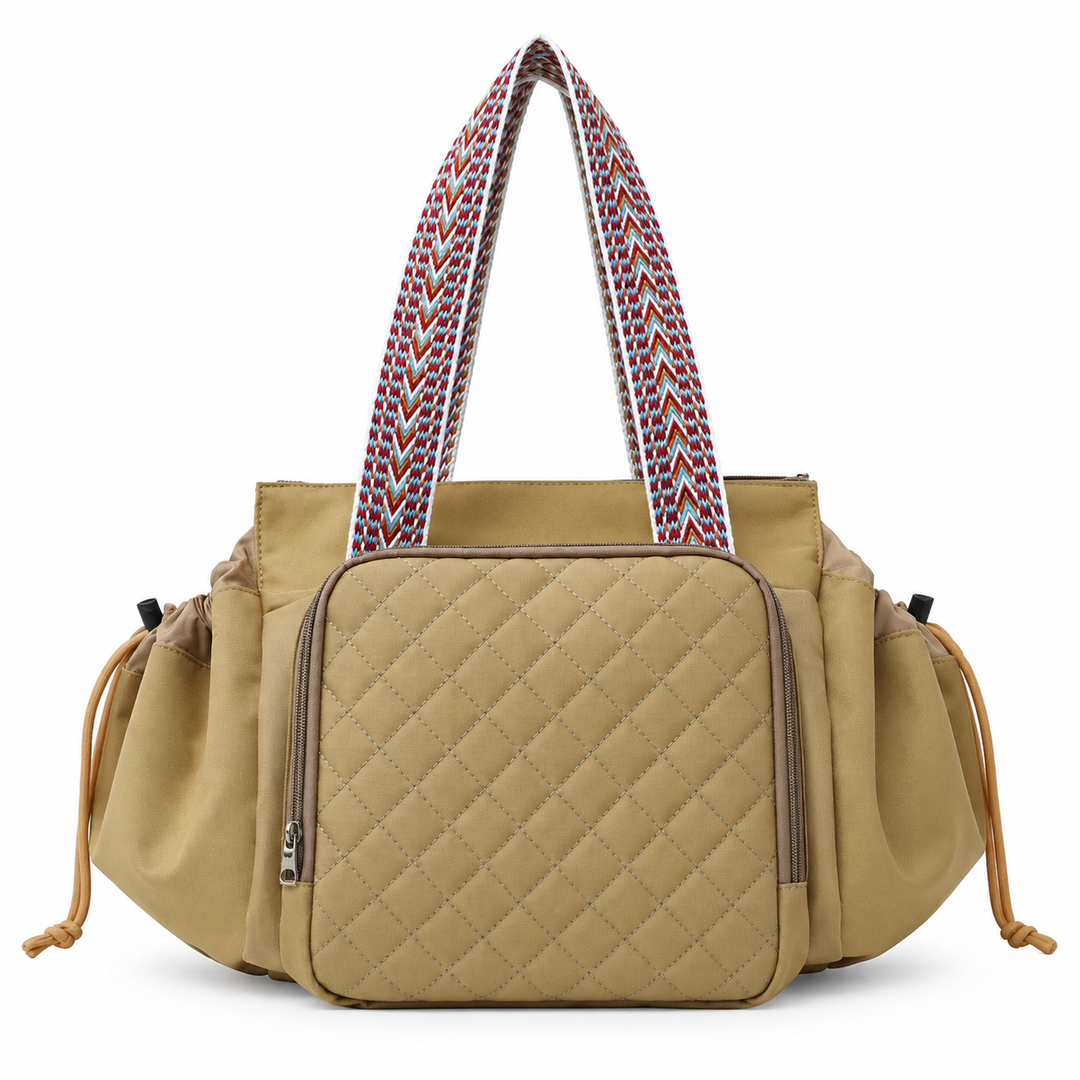 Women's Oxford Cloth Quilted Travel Backpack N6J217