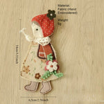 Load image into Gallery viewer, Red Riding Hood Fabric Brooch Storybook Girl Pin N6G025