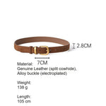 Load image into Gallery viewer, Cowhide Leather Prong Buckle Belt Women N6H332