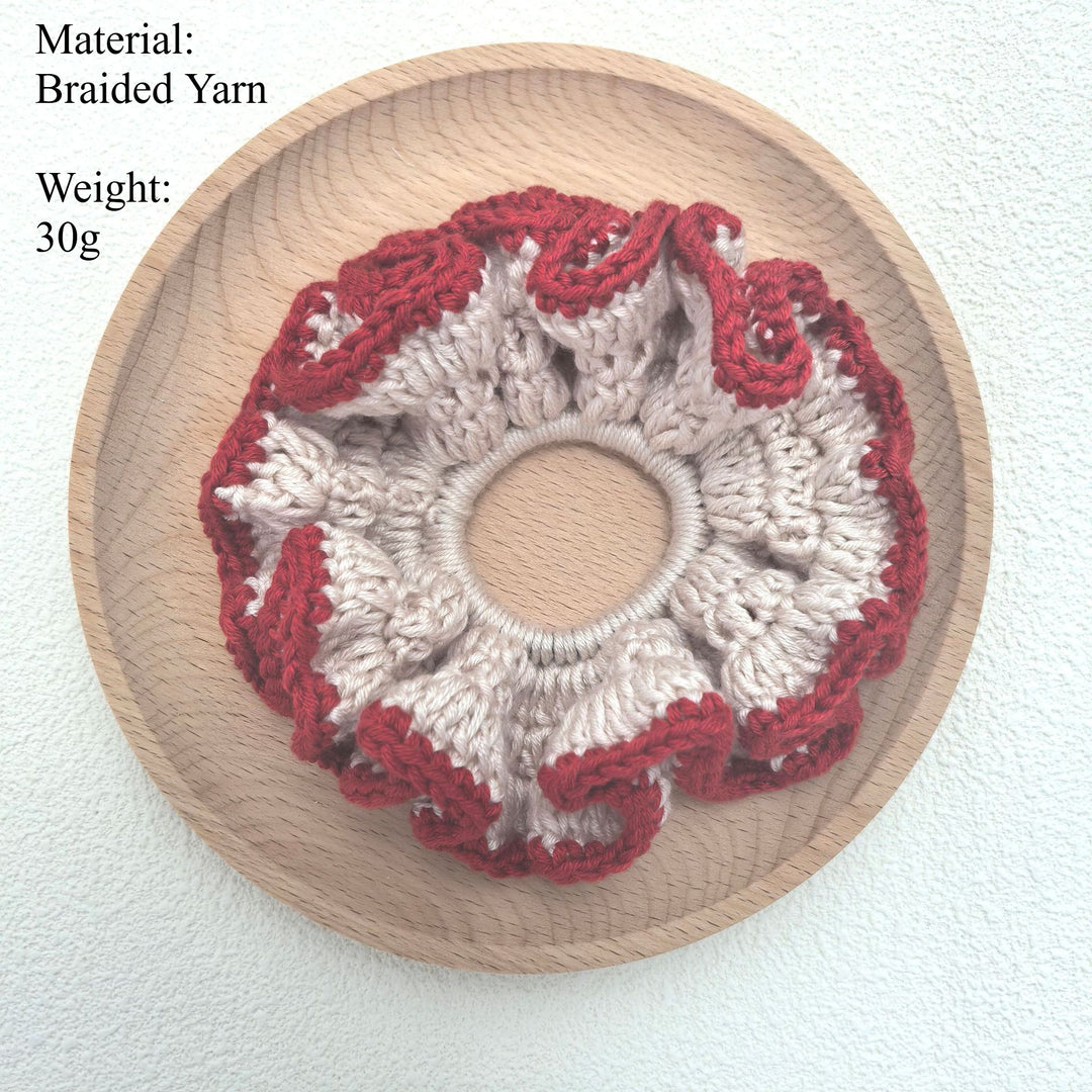 Handcrafted Ruffled Yarn Ponytail Hair Tie S5P428