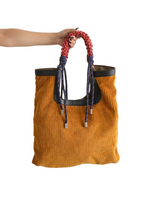 Load image into Gallery viewer, Corduroy Tote Bag Vertical Rectangle Open-Top Design  S5P279
