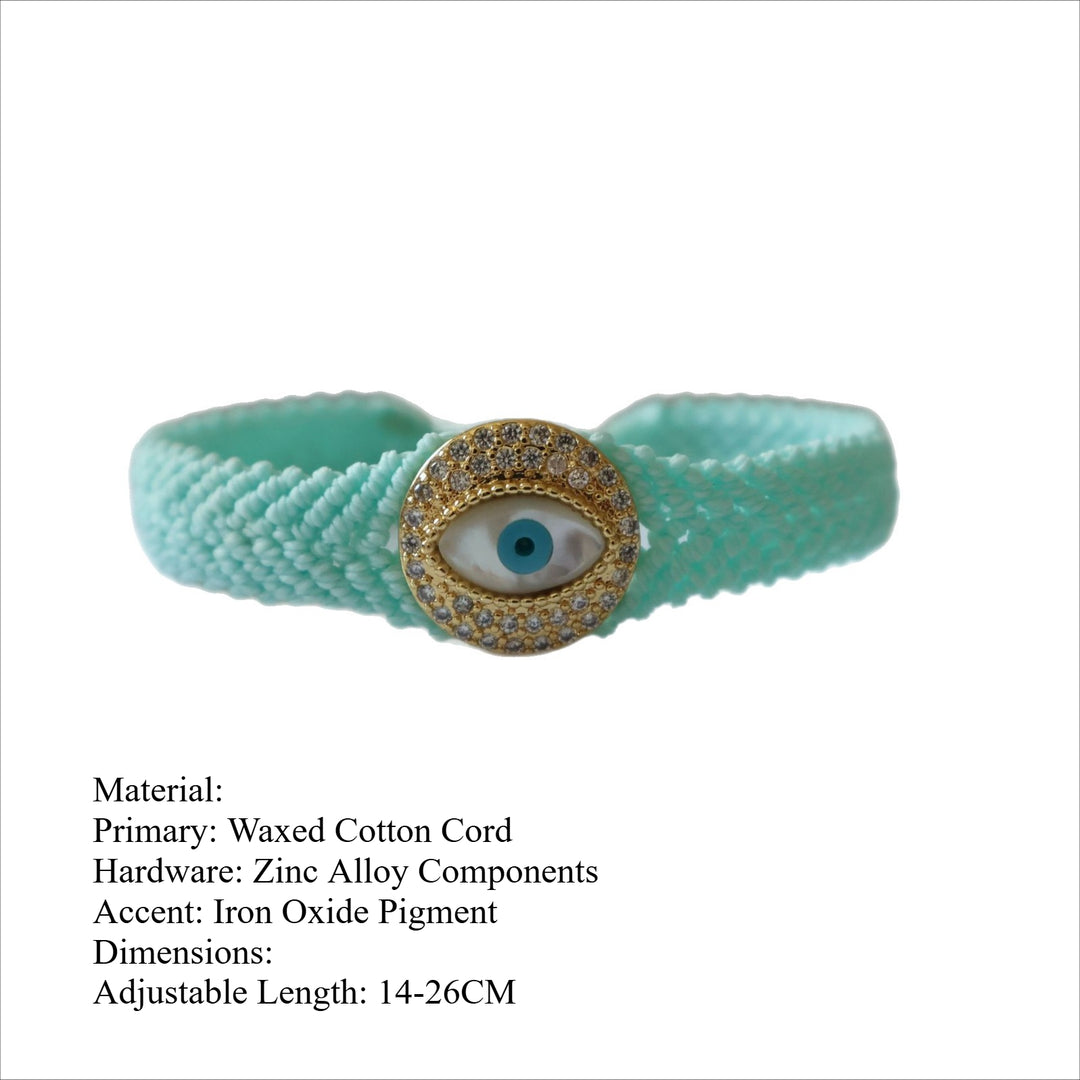 Ethnic Evil Eye Braided Cuff Adjustable  S5P212