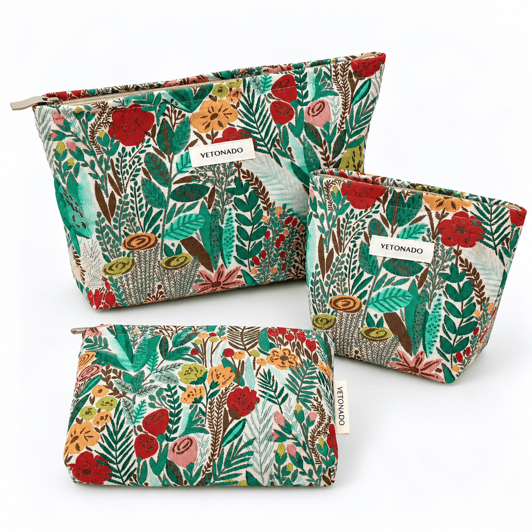 Womens Floral Embroidered Polyester Cosmetic Bag N6K116