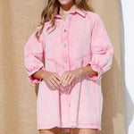 Load image into Gallery viewer, Lantern Sleeve Denim Dress Women  Multiple Colors N5A117

