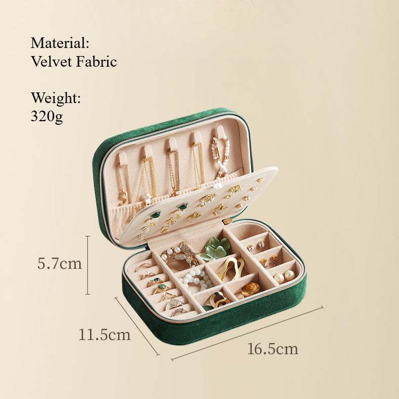 Two Tier Velvet Jewelry Case Compact Structure  S5P396