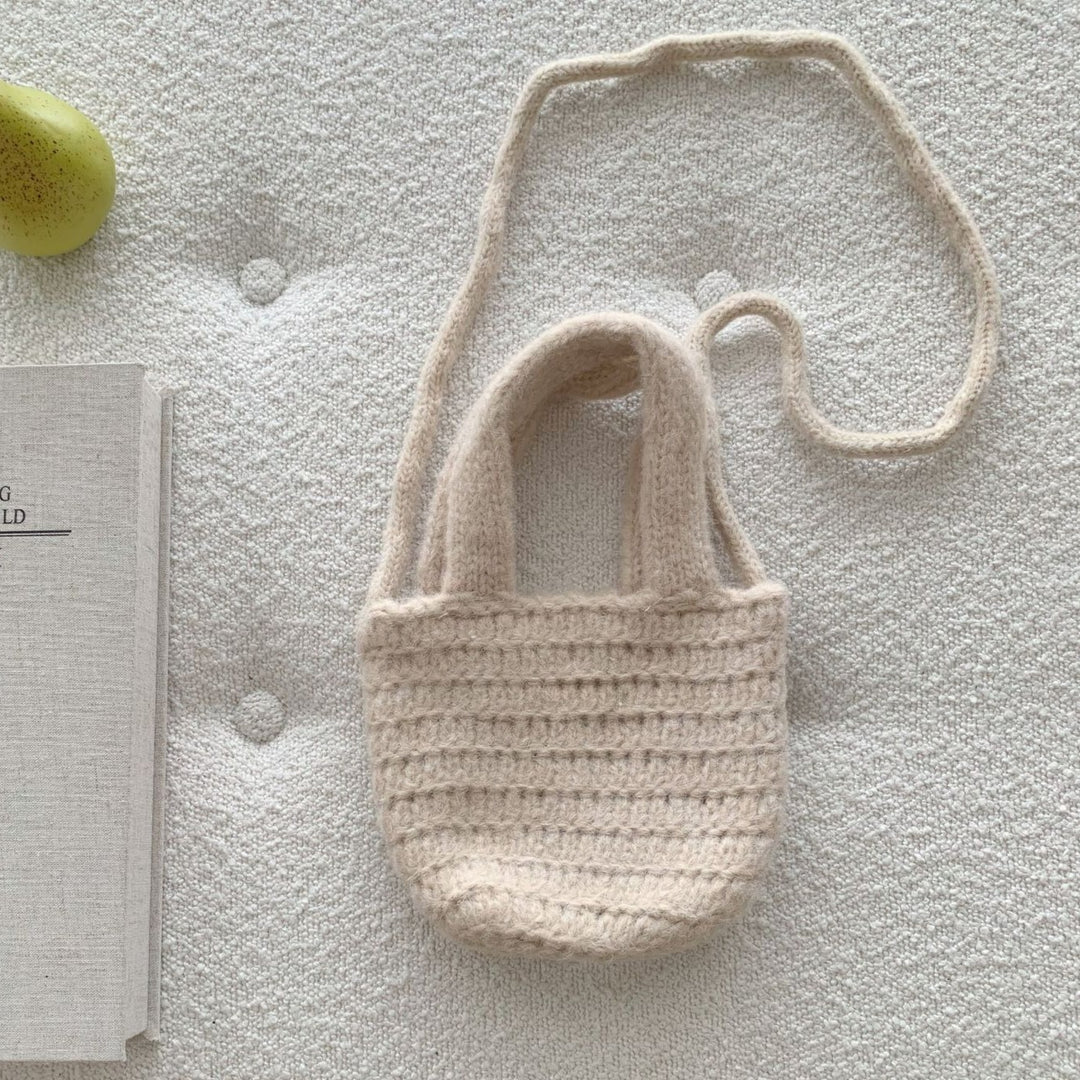 Knit Handbag Crossbody Bag Solid Color Women N6H316