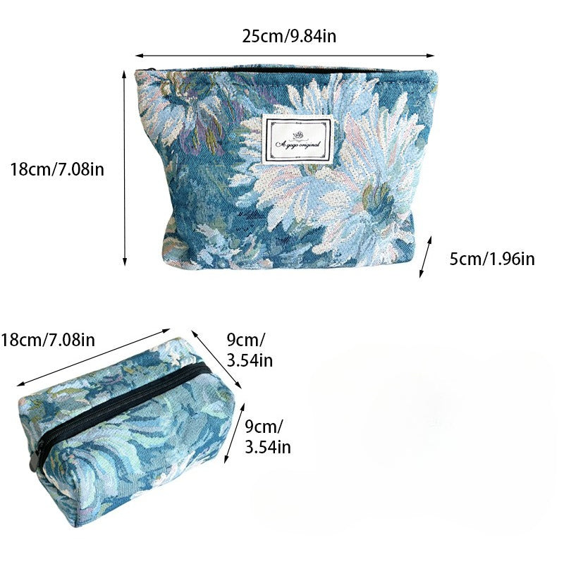 Vintage Floral Jacquard Cosmetic Bag N6K111