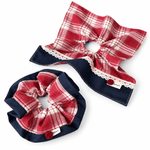 Load image into Gallery viewer, Womens Vintage Plaid Lace Scrunchie N6K023