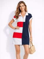 Load image into Gallery viewer, Zip-Front Color Block Dress Women N6C331