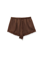 Load image into Gallery viewer, Lace Trim Satin Shorts Women Casual Midi N6F210