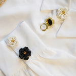 Load image into Gallery viewer, Gothic Beaded Turtle Cuff Cover Black Floral No-Sew Button N6G121