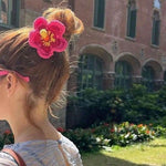 Load image into Gallery viewer, 3D Floral Accent Composite Ponytail Hair Tie S5P430
