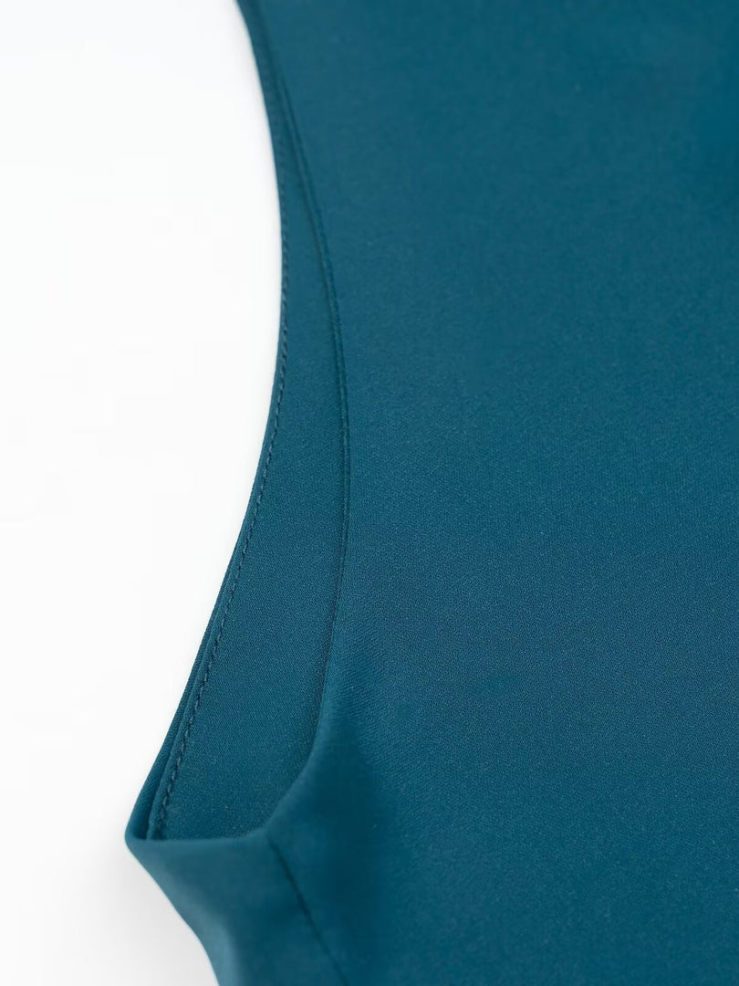 Golden Halter Neck Sleeveless Top Women N6C271