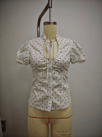 Load image into Gallery viewer, Polka Dot Tie Waist Short Sleeve Shirt Women N6E149