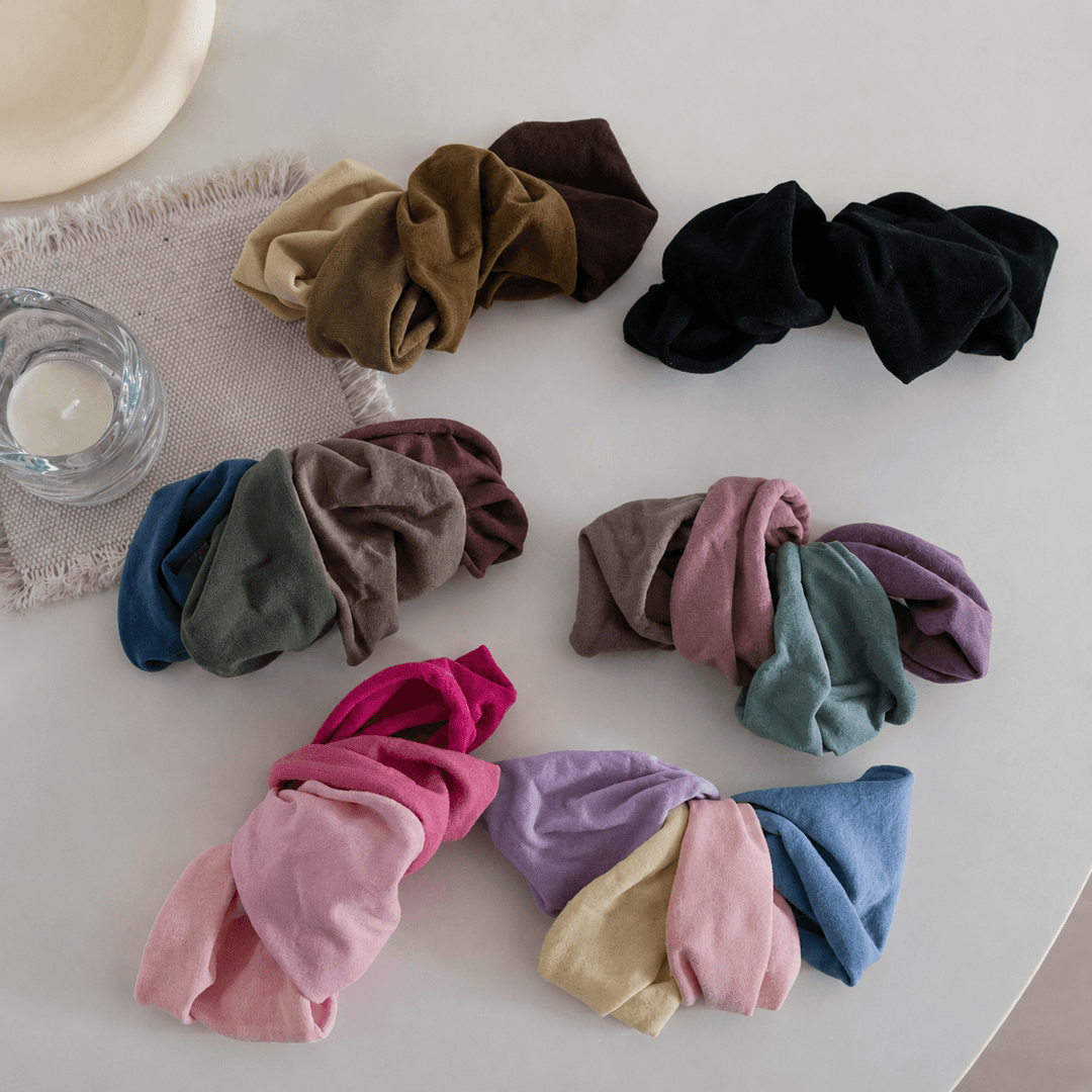 4 Pack Terry Towel Hair Ties High Elasticity Gentle N6F125