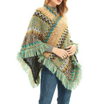 Load image into Gallery viewer, Vintage Geometric Christmas Fringe Pullover Poncho N6K252