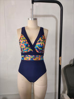 Load image into Gallery viewer, Printed Deep V One-Piece Swimsuit Women N6C292
