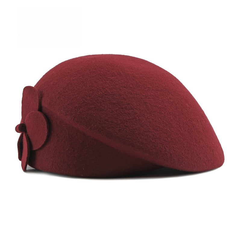 Solid Wool Beret Women Classic Round Dome N6G204